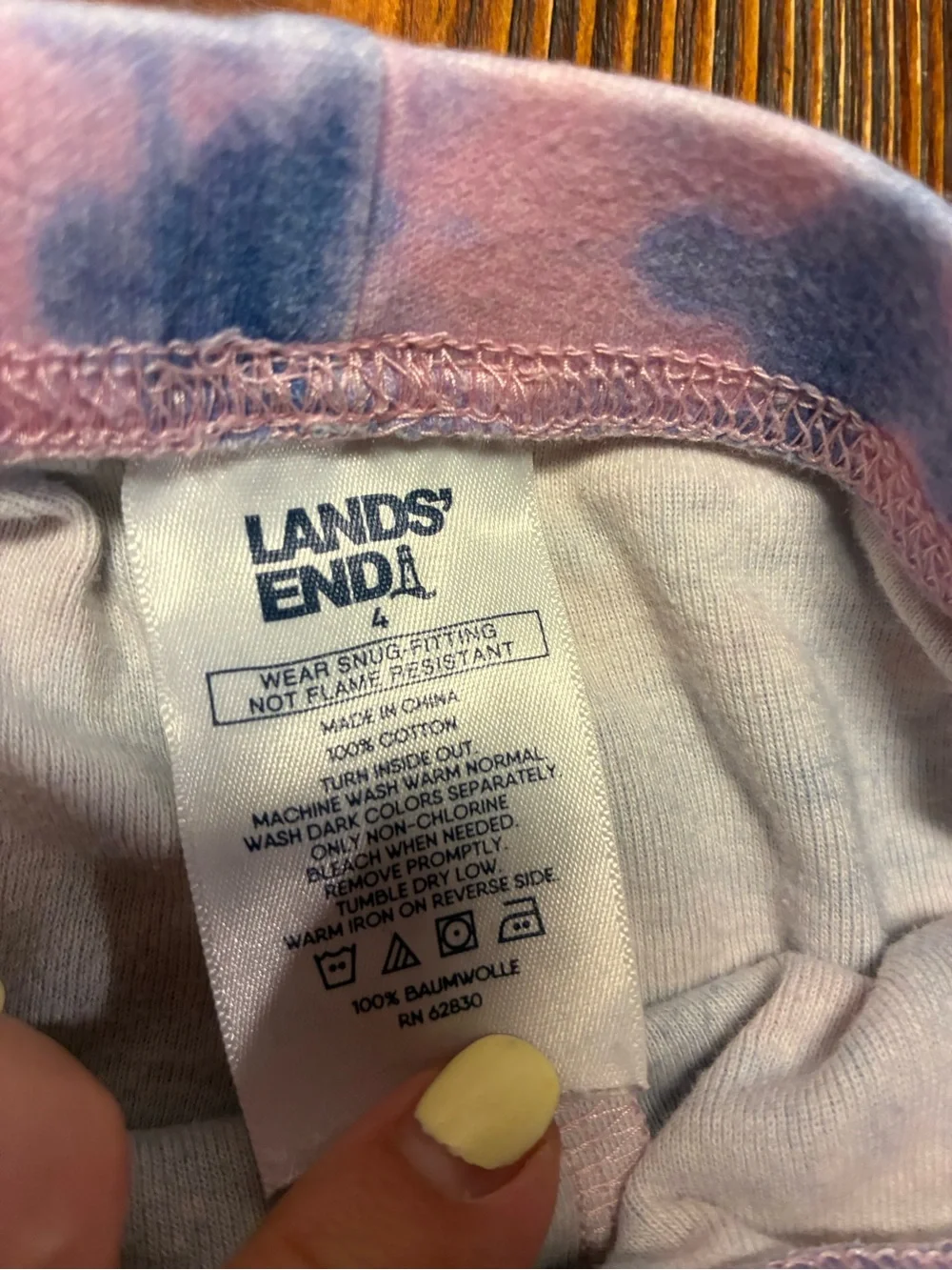 Kids Tie-Dye Blue & Pink Long-Sleeve Pajama Set size 4